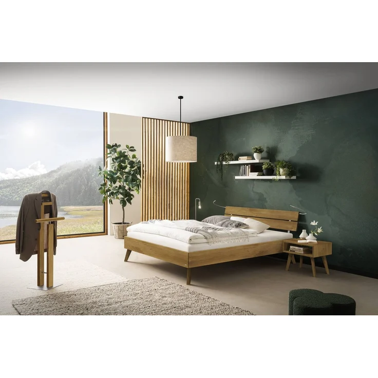 Hasena Massivholzbett Valeria Bergamo Wildeiche natur 160x200 cm, Komforthöhe 25 cm – Bild 2