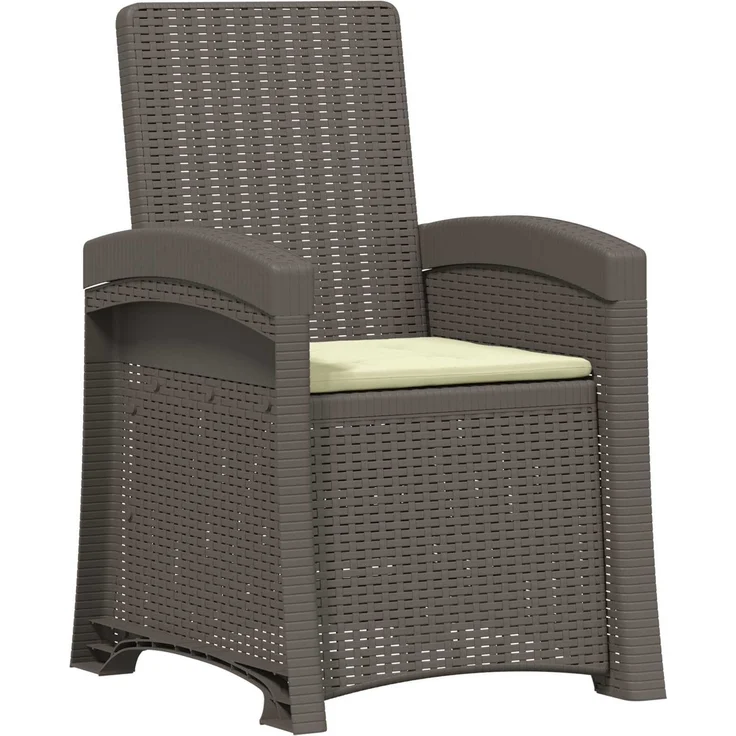 vidaXL Liegesessel Garten Rattan-Optik Hellgrau und Creme PP 8012012 – Bild 2