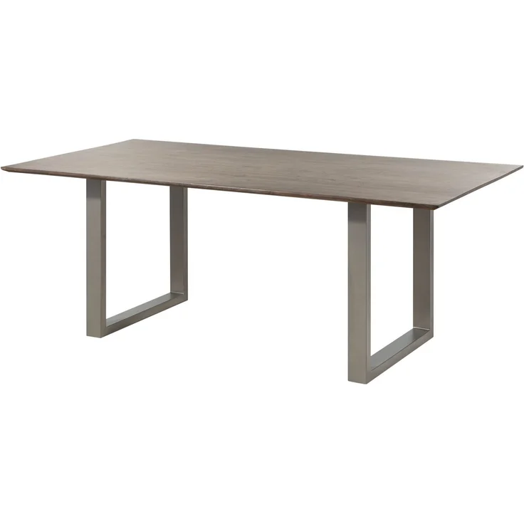 Esstisch Akazie 180x90 grau lackiert / U-Beine silber matt SWISS EDGE – Bild 9