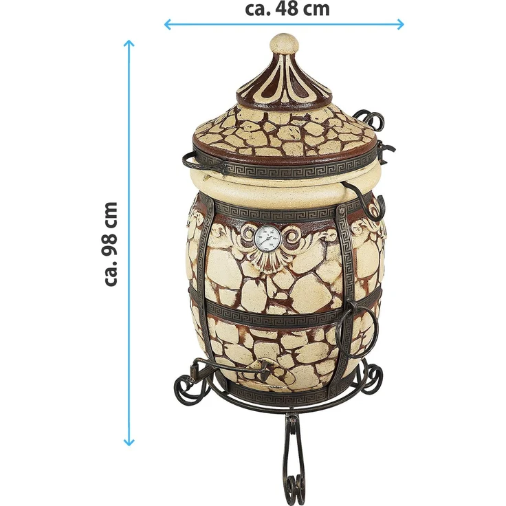 Tandoor Stein aus Schamottton mit Zubehör-Set 7-teilig – Bild 2