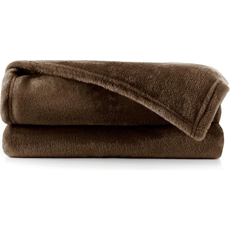 DecoKing Kuscheldecke 70x150 cm braun Decke Microfaser Tagesdecke Fleece weich sanft kuschelig Schoko Brown Chocolate Mic