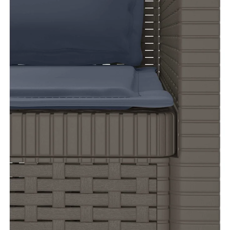 vidaXL 1-Sitzer Sessel mit Kissen Rattan-Look PP Hellgrau 8011883 – Bild 7