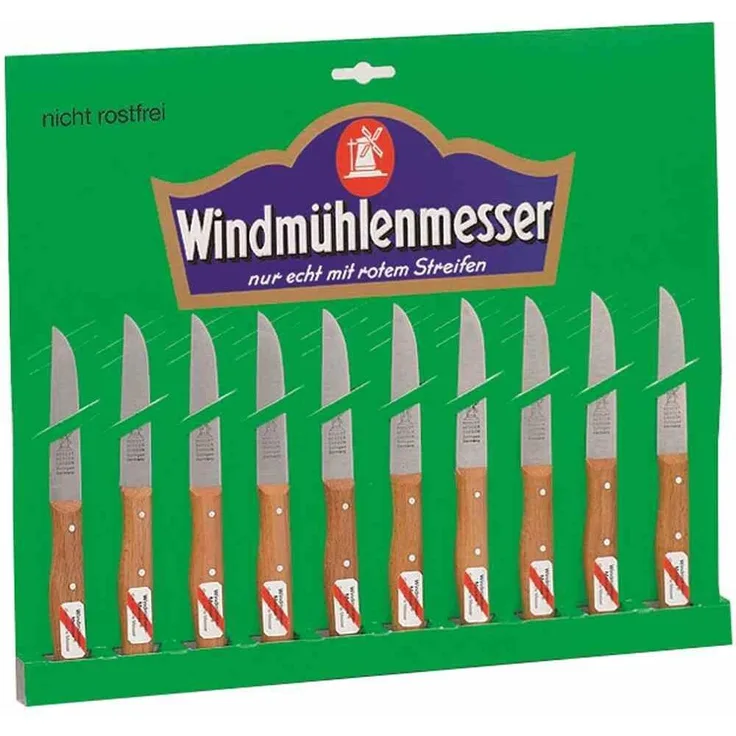 Karte mit 10 Gemüsemesser gerade Klinge 85mm