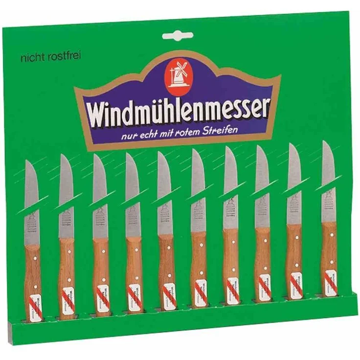 Karte mit 10 Gemüsemesser gerade Klinge 85mm