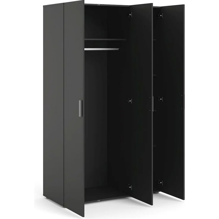 ebuy24 Kleiderschrank Petra Kleiderschrank mit 3 Türen, mattschwarz. – Bild 3