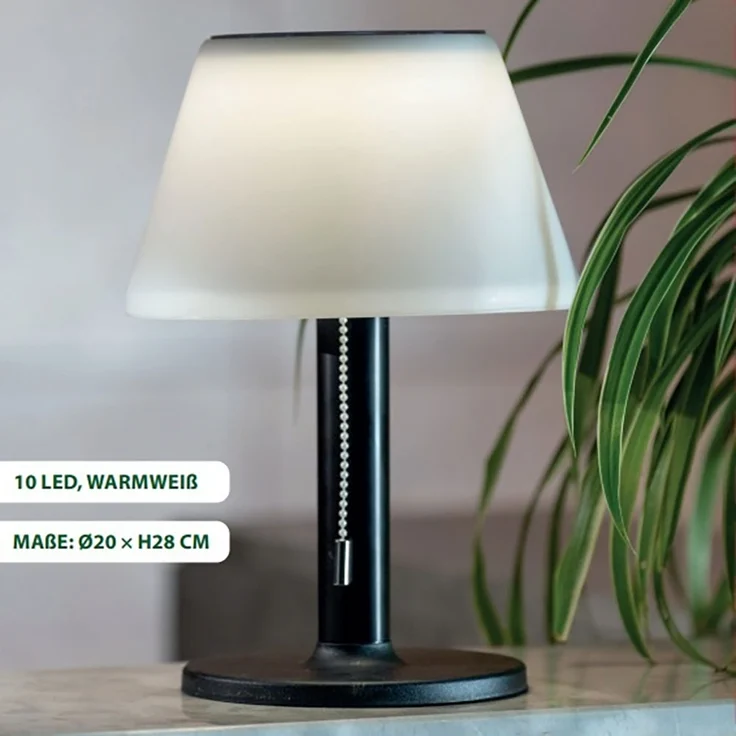 Kynast Solar LED Tischlampe warmweiß schwarz 2-Lichtstufen Außenbereich – Bild 9