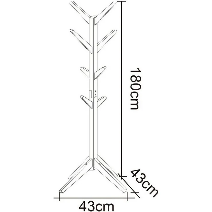 Woltu Kleiderständer, (1 St), mit 8 Haken, 180cm Höhe, aus Massive Holz – Bild 3
