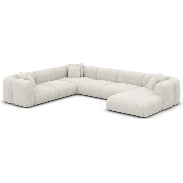 Polster Wohnlandschaft Venturia XXL U-Form - Bouclestoff - Weiß - Rechts – Bild 3