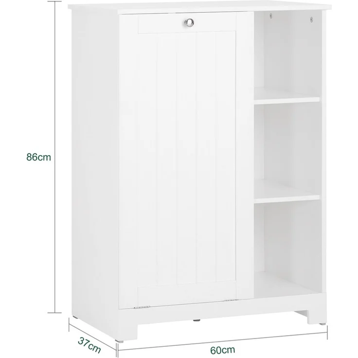 SoBuy BZR105-W Badezimmer-Hochschrank, MDF, Lackiert, Weiß, 60 x 86 x 37 cm – Bild 3