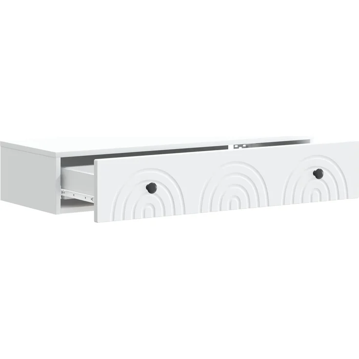 vidaXL Wandmontierter Beistelltisch Weiß 87,5 x 34,5 x 17 cm 898155 – Bild 4