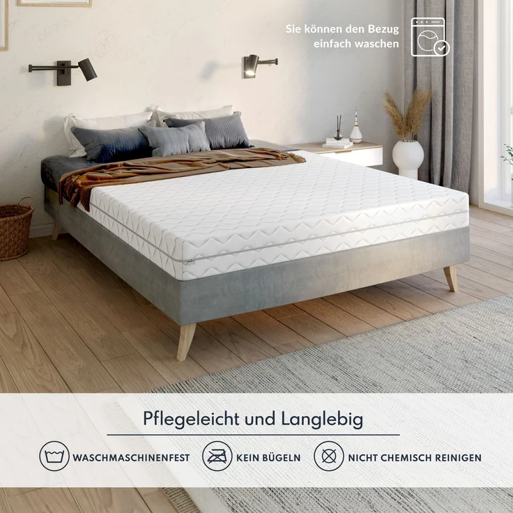 Matratze 140x200 cm COMFORT MAX Plus 24 cm 7 Zonen H4 Kaltschaum Wellness – Bild 6