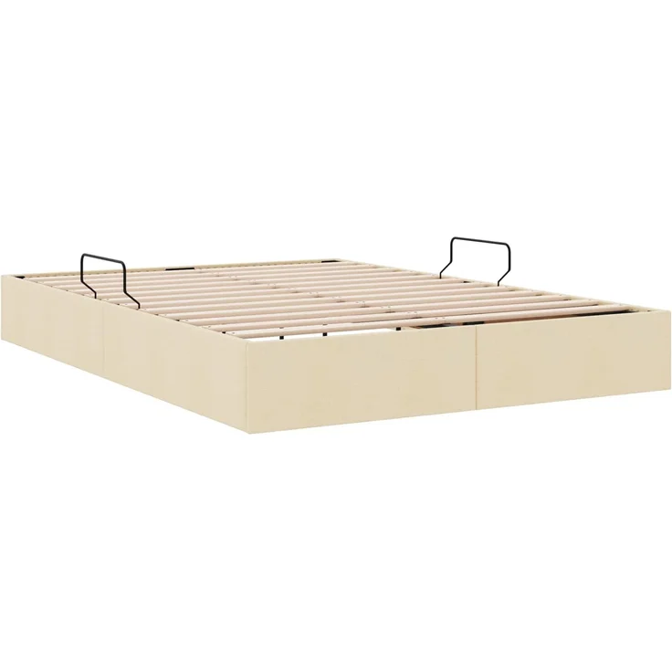 vidaXL Ottoman Bettgestell mit Speicher Creme 140 x 200 cm Stoff 3442830 – Bild 9