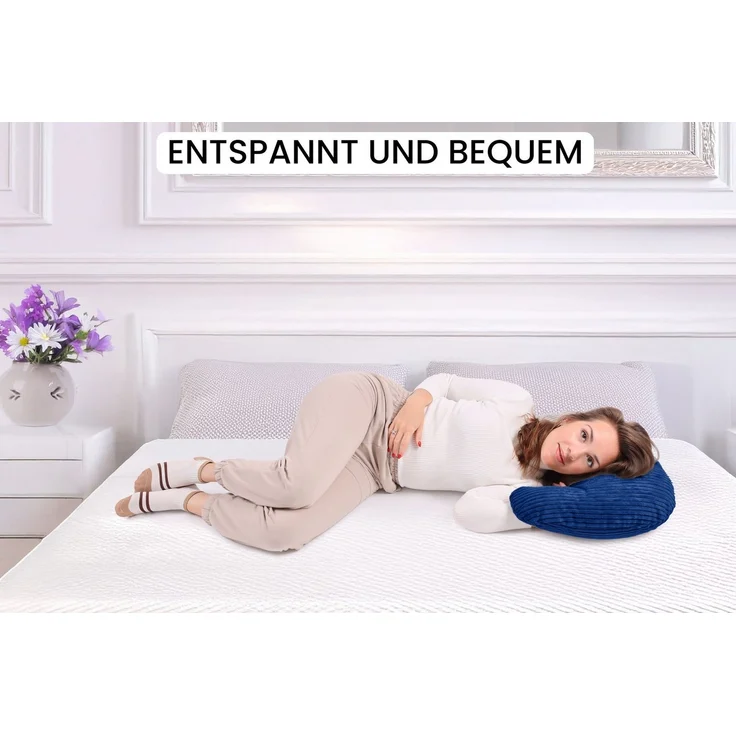 Amilian Stillkissen - Lagerungskissen - Schwangerschaftskissen mit Füllung und Bezug, Stillmond - Stillhörnchen - pregnancy pillow, für Mütter und Babys – Bild 3