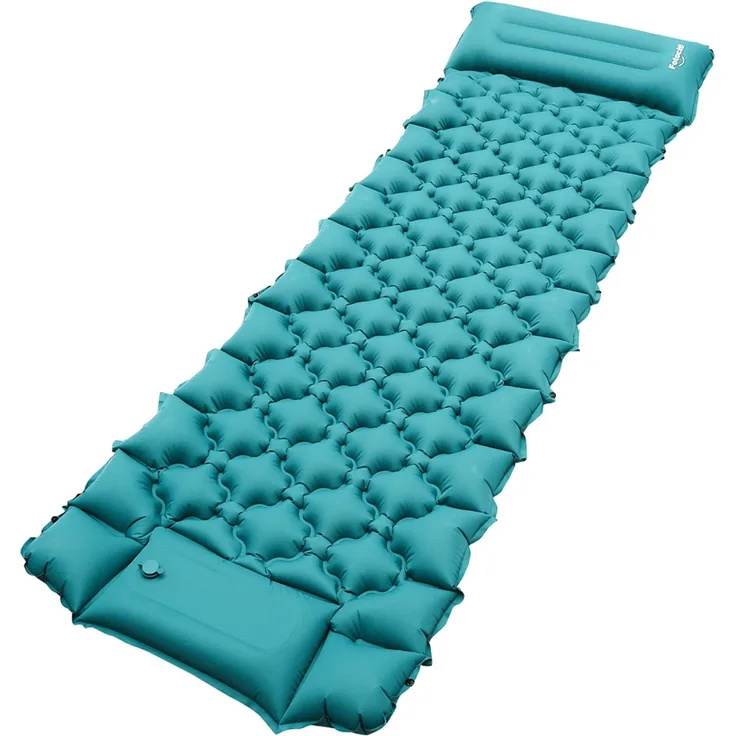 Eikuavons Camping Isomatte, Isomatte Camping Aufblasbar, für Camping Wandern Strand, 8.5cm Dicke Isomatten Camping Ultraleicht mit Kissen Isomatte Selbstaufblare Schlafmatte, Blau