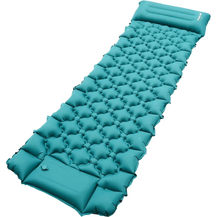 Eikuavons Camping Isomatte, Isomatte Camping Aufblasbar, für Camping Wandern Strand, 8.5cm Dicke Isomatten Camping Ultraleicht mit Kissen Isomatte Selbstaufblare Schlafmatte, Blau – Bild 1