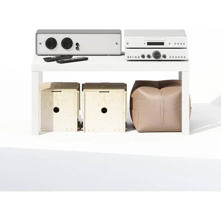 Furinno Simplistischer Moderner TV-Ständer, TV-Tisch, Weiß – Bild 4
