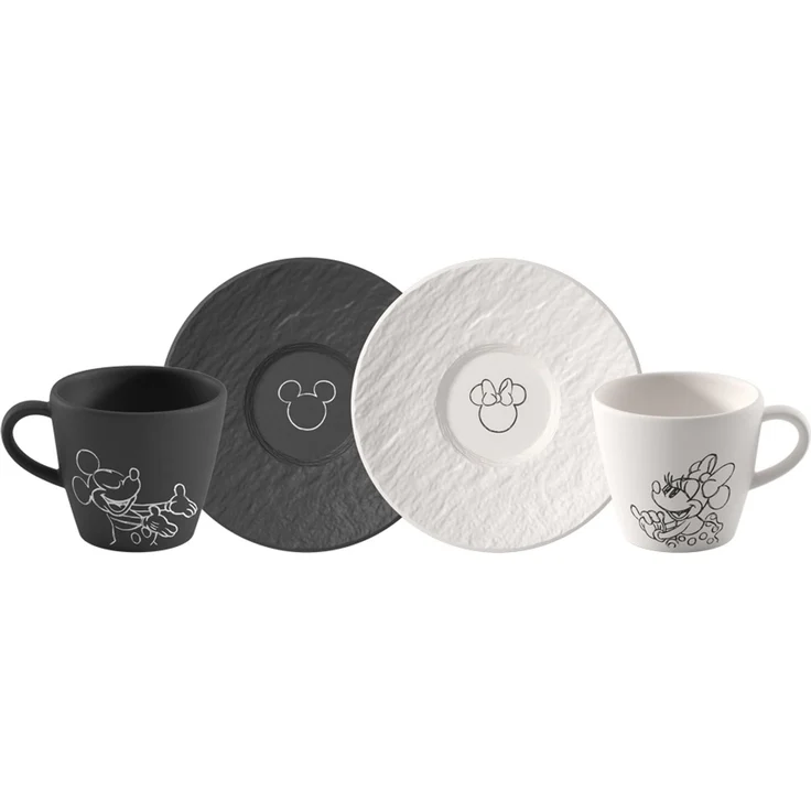 Villeroy & Boch Manufacture Rock - Mickey Mouse Espressotasse mit Untertasse 60 ml 2er Set – Bild 1