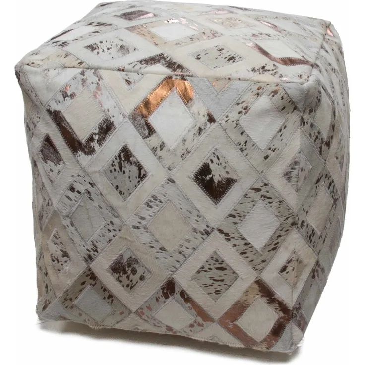 Spark Pouf 110 Elfenbein / Chrome 45cm x 45cm