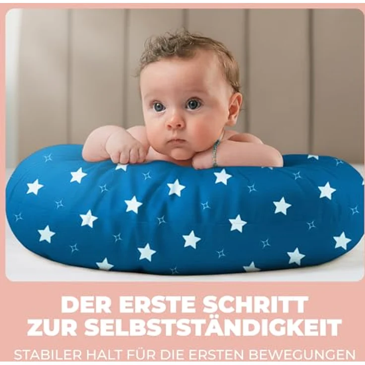 Flowen Stillkissen Klein für Neugeborene Kleines Stillkissen mit Bezug aus 100% Baumwolle und Weicher Füllung Stillhörnchen Baby Ergonomische Rückenstütze Geschenkidee für Junge Mütter und Schwangere – Bild 3