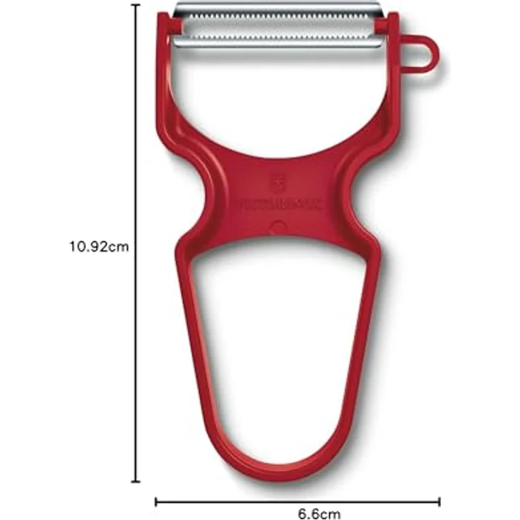 Victorinox RAPID Sparschäler, Tomaten-Schäler, Zackenschliff, Zweischneidig, Extra Scharf, Robuster Kunststoffgriff, rot – Bild 6