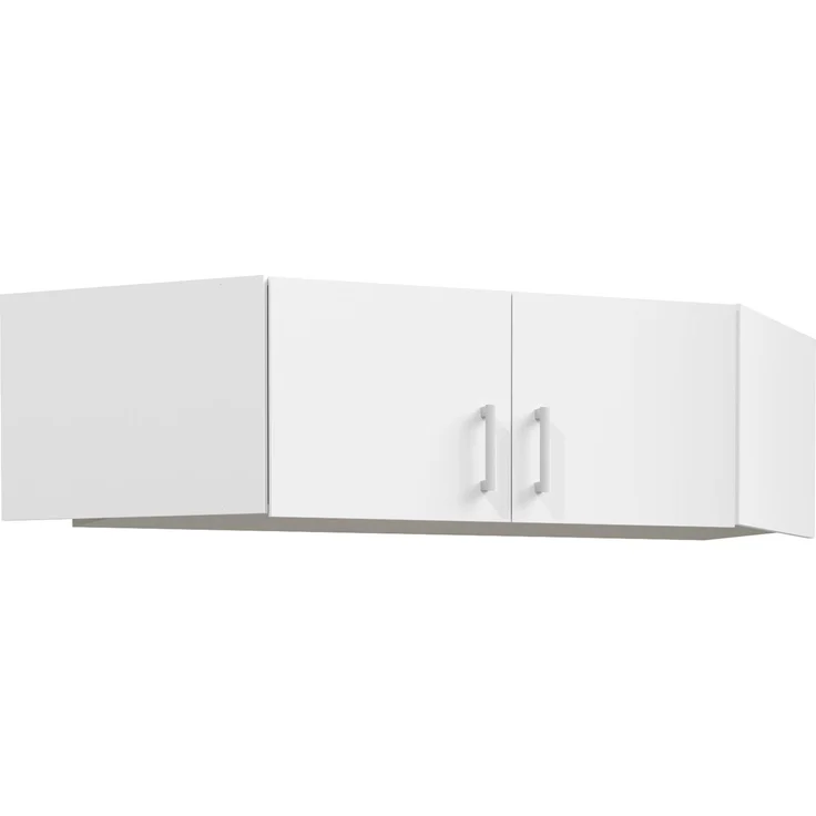 Forte ECONOBOX Schrankaufsatz 165, 2-türiger Drehtürenschrankaufsatz für Eckschrank, Holzwerkstoff, Weiß, 165,2 cm breit, 38,1 cm hoch, 54,2 cm tief – Bild 3