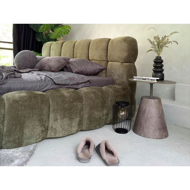 Compleo Polsterbett Cloud Bett, Bett mit gepolstertem Kopfteil ELVA (Chenille-Stoff), Schlafzimmer Bett modern, Doppelbett gepolstert, Wolkenbett – Bild 3