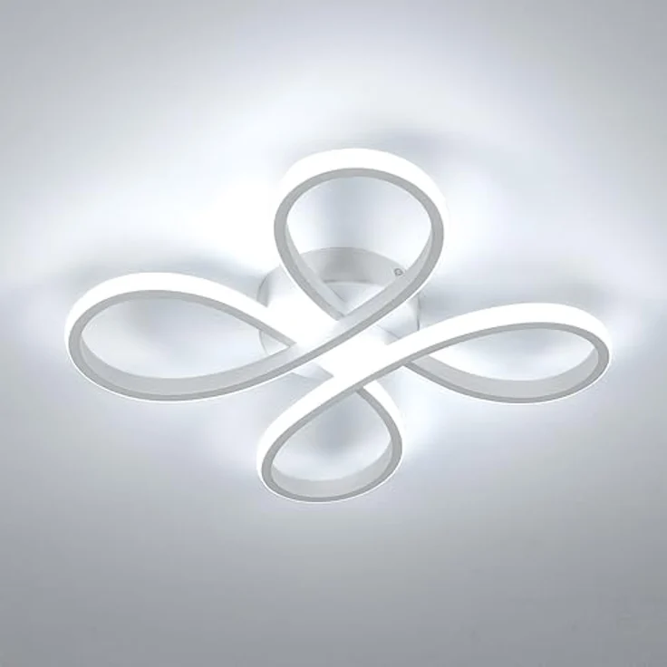 Comely Deckenlampe LED, 30W 3400LM Deckenleuchte Modern, LED Deckenbeleuchtung Flower Form für Balkon Diele Schlafzimmer Wohnzimmer und Esszimmer, Kaltweiß Licht 6500K, 30cm, Weiße – Bild 2
