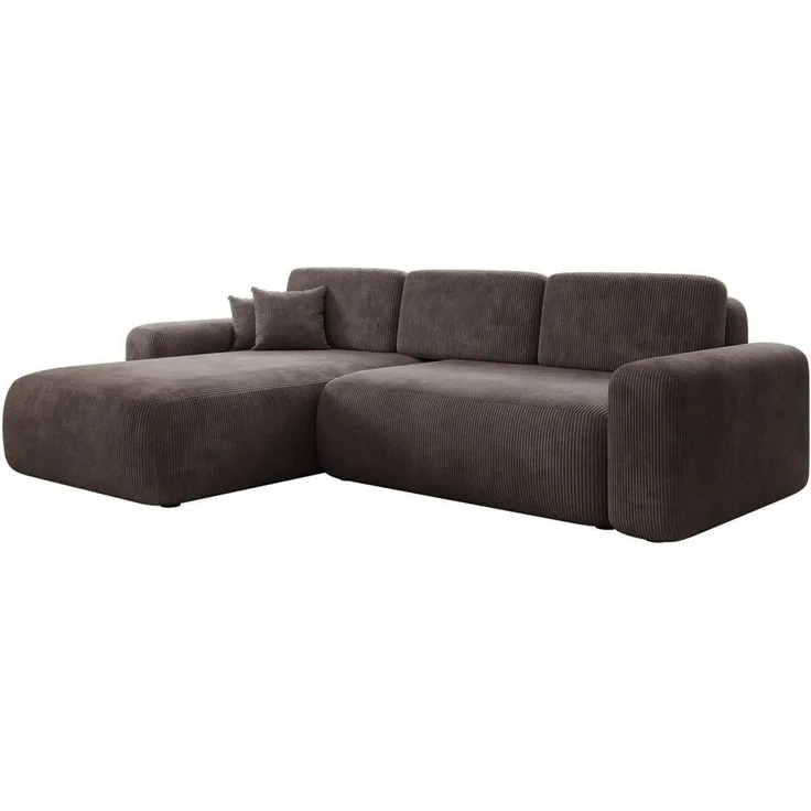 Luxusbetten24 Schlafsofa Designer Ecksofa Lola in Cord, mit Stauraum und Schlaffunktion