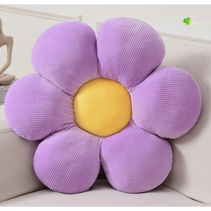 1 Stück – Blumenkissen in Blütenform, Plüsch, 40 cm, weiches Bodenkissen, Lila – Bild 1
