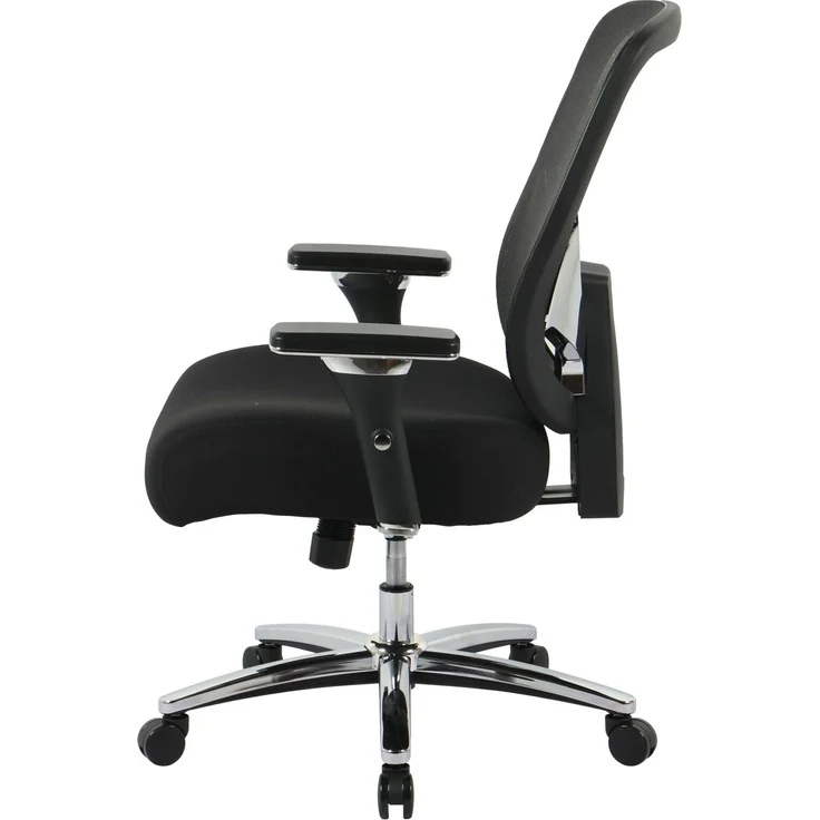 Venda 'MANFRED' Chefsessel, Stoff schwarz, 74 x 112 x 73 cm, 180 kg belastbar, mit Wippfunktion – Bild 2