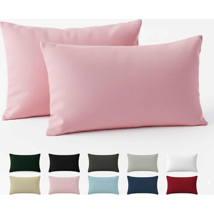 Dreamzie Kissenbezug 40x60 Baumwolle Renforcé (2er-Set) - Rosa - Dicht gewebt mit 57 Fäden/cm² - Kissenbezug 40x60 - Oeko Tex Zertifiziert