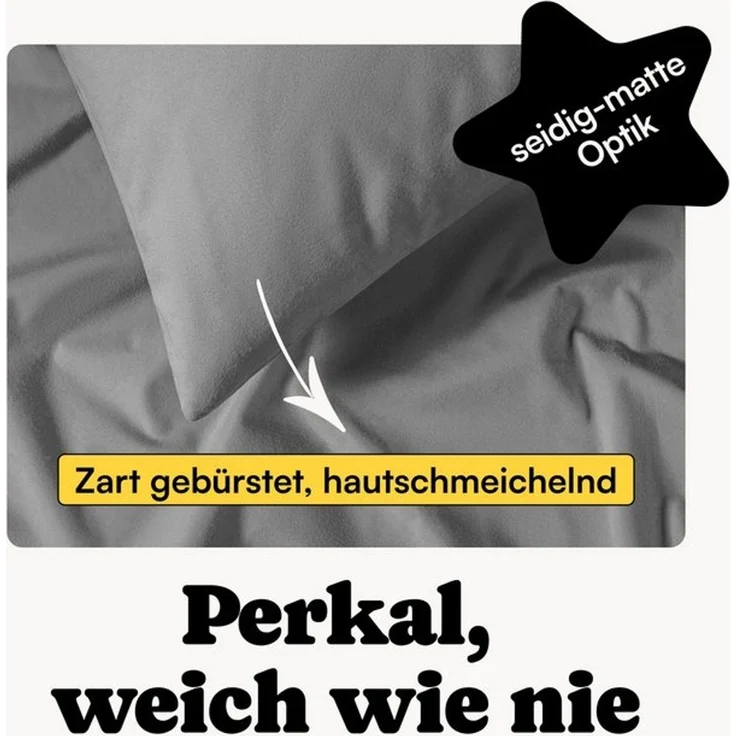 Seralino Kissenbezüge Perkal Kissenbezug (100% Baumwolle) weich angeraut, hautfreundlich, besonders weich & atmungsaktiv, BCI zertifiziert, mit Reißverschluss – Bild 4