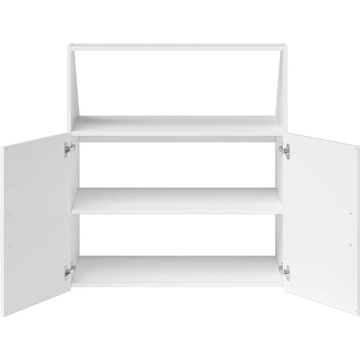 Bellamio 'Aland' Dachschrägenregal mit Türen und offenem Fach, weiß, 100x52x90 cm, Schrank für Dachschräge mit 3 Fächern – Bild 8