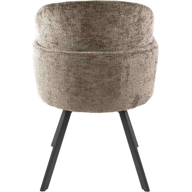 2er-Set Armstuhl Ecarm 360° drehbar mit Chenille-Bezug, Champagne – Bild 6