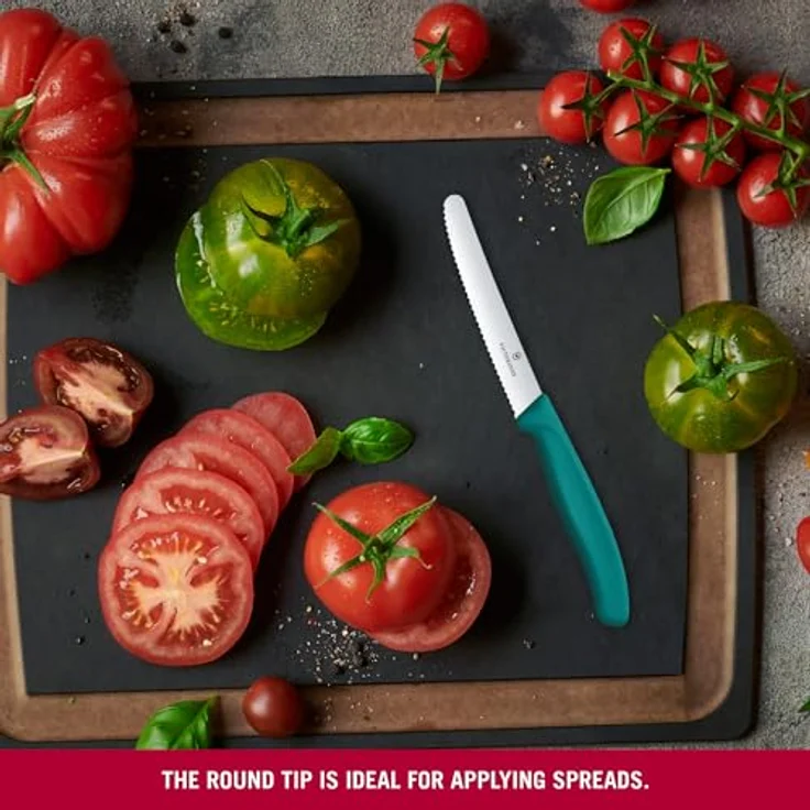 Victorinox Swiss Classic, Tomaten & Tafelmesser, 11cm, Wellen, Grün – Bild 6