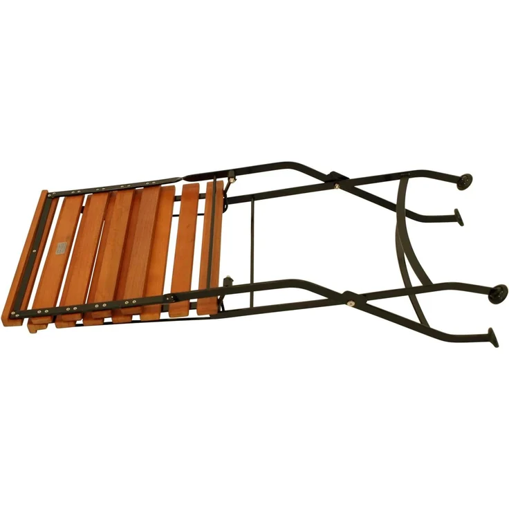 DEGAMO HOFGARTEN I Garten-Klappgarnitur 3-teilig, Stahl + Akazie, schwarz/braun, Tisch 75cm rund – Bild 4