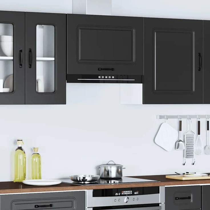 vidaXL Küchen-Hängeschrank Kalmar Schwarz Holzwerkstoff 853598 – Bild 4