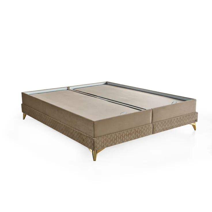 Schlafzimmer-Set "Elvina" – Bett mit Bettkasten mit Matratze, Nachttisch, Kommode, Bettbank-Braun – Bild 3