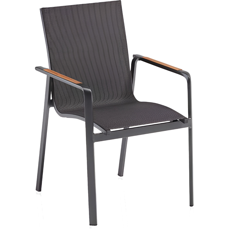 Kettler Stapelsessel Diamond Alu anthrazit/charcoal Stapelstuhl 57,5 x 62 x 90 cm