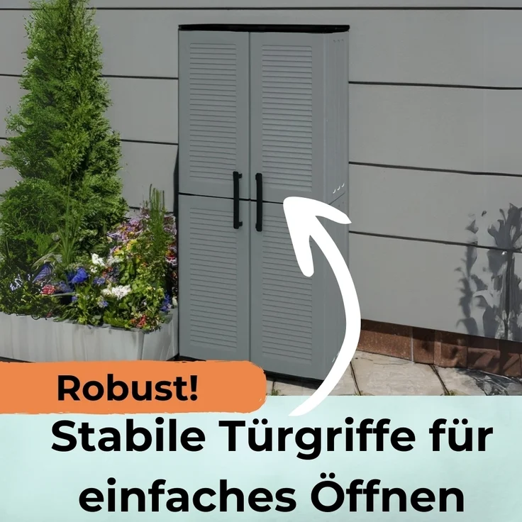 GarPet Garten-Geräteschrank Gartenschrank Kunststoff Balkon Schrank Wetterfest Haushaltsschrank – Bild 4