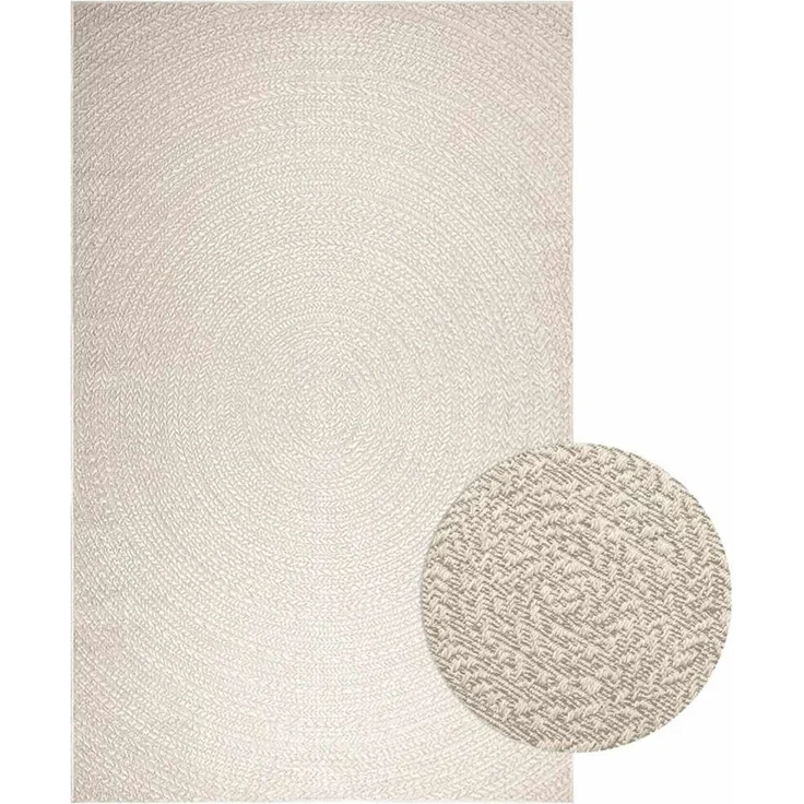 vidaXL Teppich ZIZUR Creme 200x290 cm Jute-Optik Indoor und Outdoor 4010381 – Bild 1