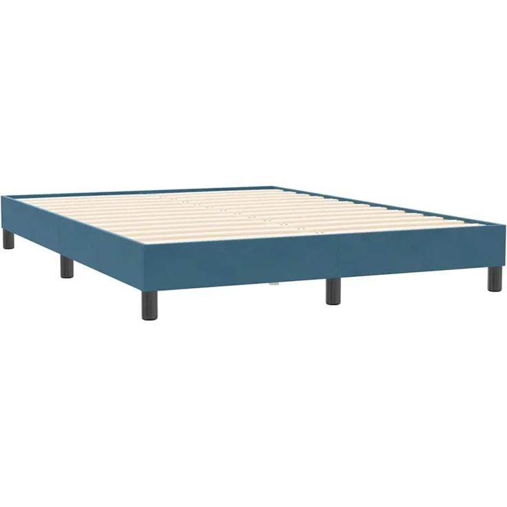 vidaXL Boxspringbett ohne Matratze Dunkelblau 140x210 cm Samt 3315829 – Bild 7