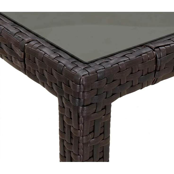 vidaXL Gartentisch Braun 150 x 90 x 75 cm Poly-Rattan 362539 – Bild 6