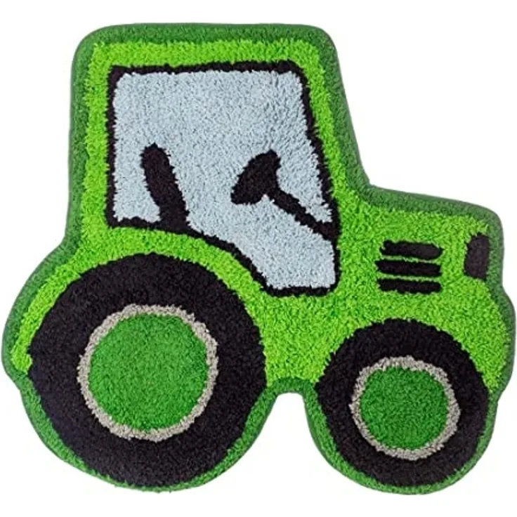 Sass & Belle Kinderteppich Mini Traktor, Trecker, Baumwolle, ca. 54 x 57 cm