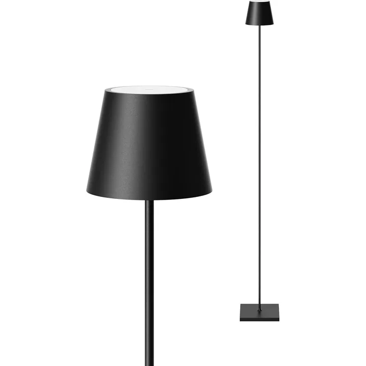 LED Stehleuchte, schwarz, Touchdimmer, Akku, H 120 cm