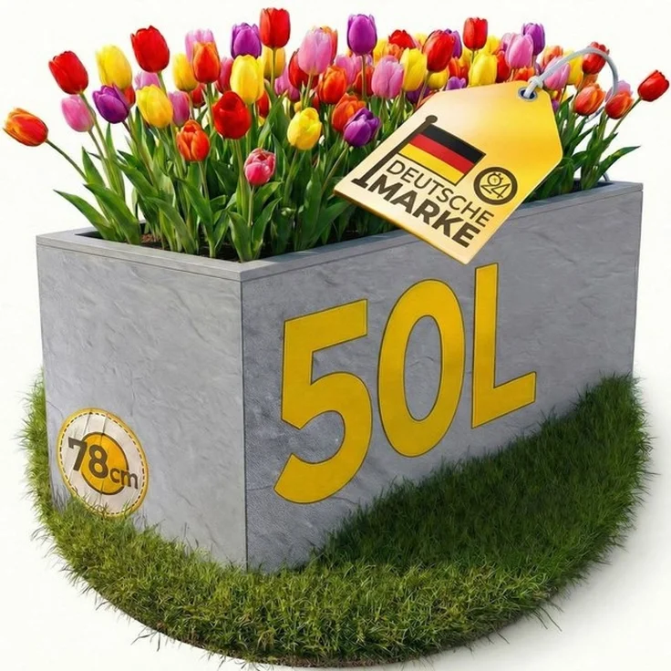 ONDIS24 Pflanzkübel Ondis24 Blumenkübel Vulkano, 50L Blumenkasten (1 St), mit cleverem Wasserspeicher am Boden – Bild 4