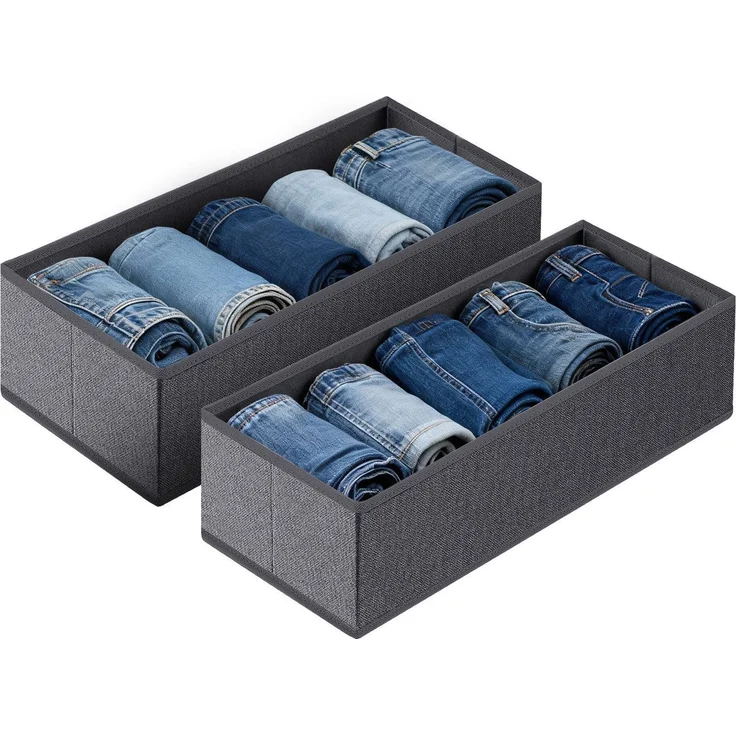 Sekey Schubladen Organizer aus Vliesstoff Faltbare Aufbewahrungsbox für Schrank und Kleiderschrank 22 x 51 x 11 cm 6 Stück – Bild 6