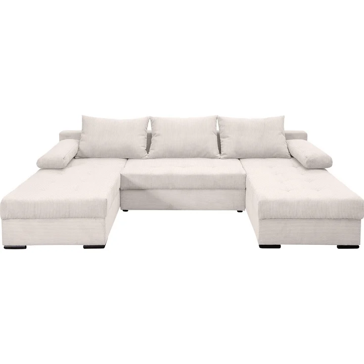 INOSIGN Wohnlandschaft Josy U-Form, Breite 269 cm, Flachgewebe, Struktur, Kunstleder, inkl. Bettfunktion, Bettkasten, mit 3 gleich großen Rückenkissen – Bild 2