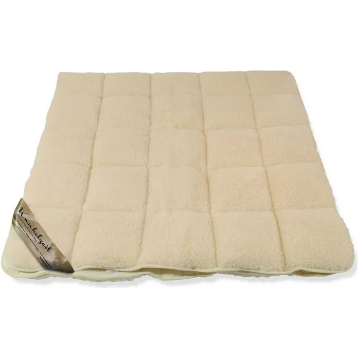 Meivita, Topper bauschiges Lammflor Unterbett mit 4 Eckgummis, 3 cm hoch, Merino Schafschurwollvlies, Matratzenauflage Hergestellt in Deutschland