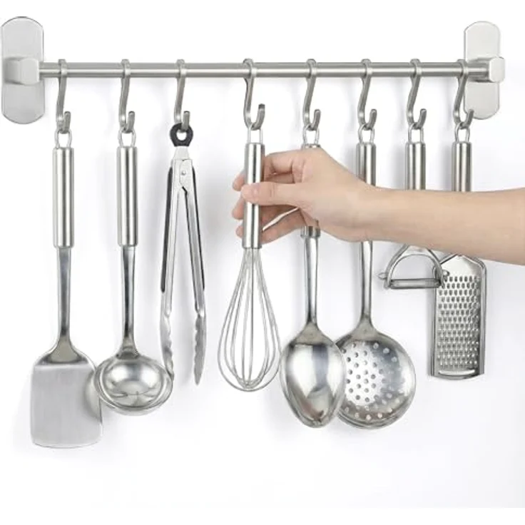JOEJI’S KITCHEN Hakenleiste Hakenleiste Küchenstange - Starker Selbstklebend 3M Ohne Bohren – Bild 2